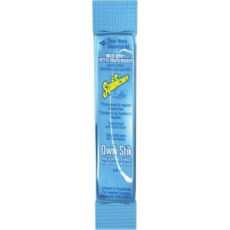 Sqwincher® ZERO® Qwik Stik™ Rehydration Drink, Powder, Mixed Berry, Case/Qty: 100