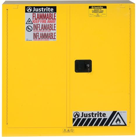 Sure-Grip® Ex Flammable Storage Cabinets, 30 Gal. Cap., 2 Door Self-Closing, 43"W x 18"D x 44"H