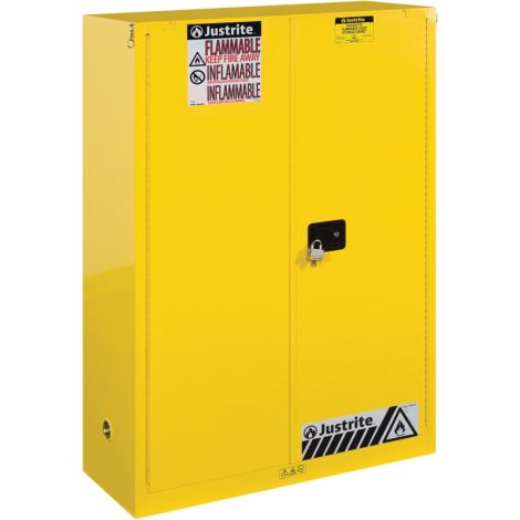 Sure-Grip® Ex Flammable Storage Cabinets, 45 Gal. Cap., 2 Door Self-Closing, 43"W x 18"D x 65"H