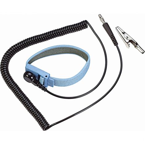 ESD 6' Coil Cord with Wrist Strap - Case/Qty: 6