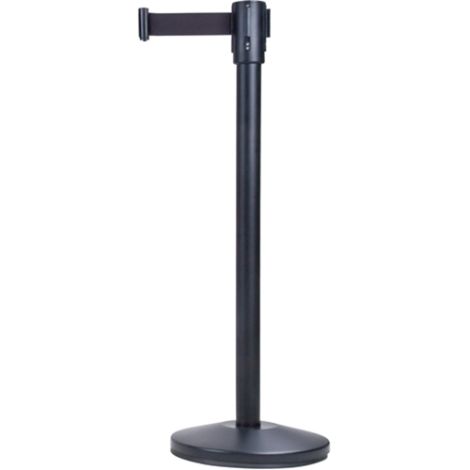 Free-Standing Crowd Control Barrier - Finish/Colour: Black - Tape Colour: Black