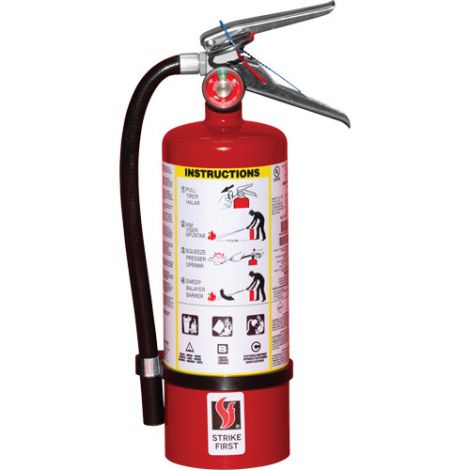 Steel Dry Chemical ABC Fire Extinguishers - Capacity: 5 lbs. - Rating: 3A:10BC