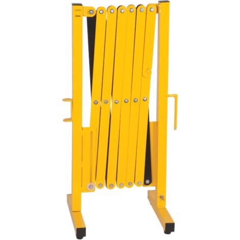 Expandable Barriers, Steel/Aluminum, Black/Yellow, 37"H x 11'L