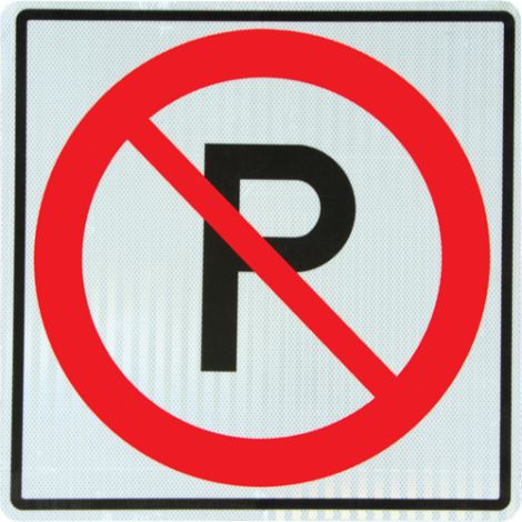 No Parking Traffic Sign, 24" x 24", Aluminum, Pictogram