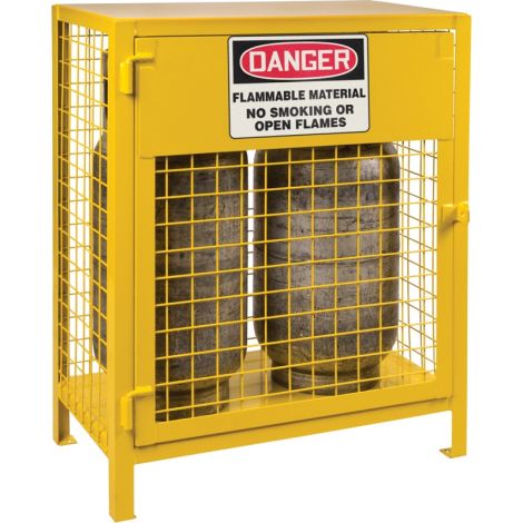 Gas Cylinder Cabinets, 2 Cylinder Cap., 30"W x 17"D x 37"H, Yellow