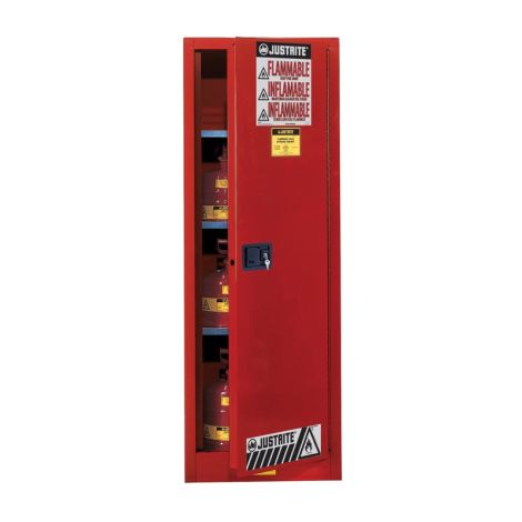 Justrite Sure-Grip® EX Slimline Flammable Safety Cabinet, 22 gal., 3 Shelves