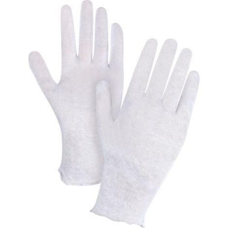 Poly/Cotton Inspection Gloves - Size: Men's - Grade: Lightweight Lisle - Cuff Style: Unhemmed - Case/Qty: 300 Pairs