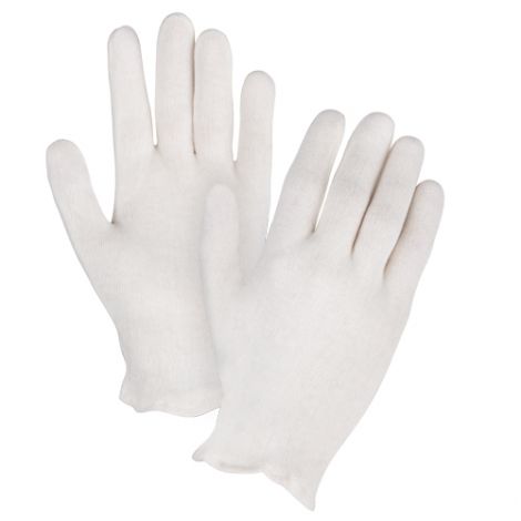 Poly/Cotton Inspection Gloves - Size: Men's - Grade: Medium weight - Cuff Style: Hemmed - Case/Qty: 300 Pairs