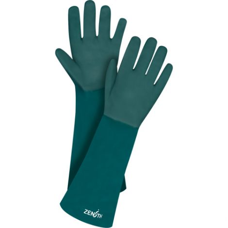 PVC Double Dipped Green Gloves, 18" Gauntlet - Size: One Size - Case/Qty: 24 Pairs