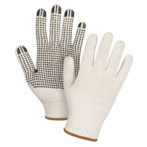 Heavyweight Dotted String Knit Gloves, Poly/Cotton, Single Sided, 7 Gauge, Large, Case/Qty: 240 Pairs
