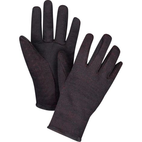 Jersey Gloves, Large, Brown, Red Fleece, Slip-On, Case/Qty: 72 Pairs
