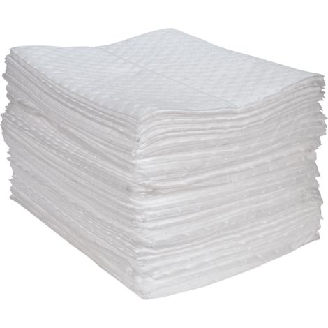 Fine Fibre Sorbent Pads, Oil Only, 15" x 17", 30 gal. Absorbency, Pack of 100