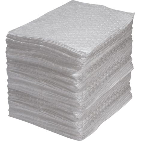 Industrial Grade Fine Fibre Sorbent Pads, Oil Only, 15" x 17", 40 gal. Absorbency, Pack of 200