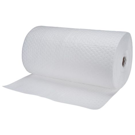 Industrial Grade Fine Fibre Sorbent Rolls, Heavy Weight, 150'L x 30"W, 70 gal. Absorbancy