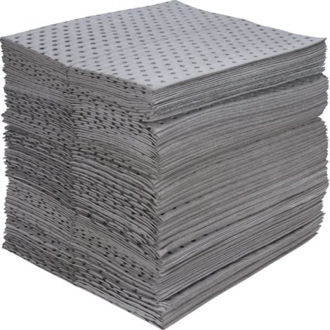 Industrial Grade Fine Fibre Sorbent Pads, Universal, 15" x 17", 40 gal. Absorbency, Pack of 200