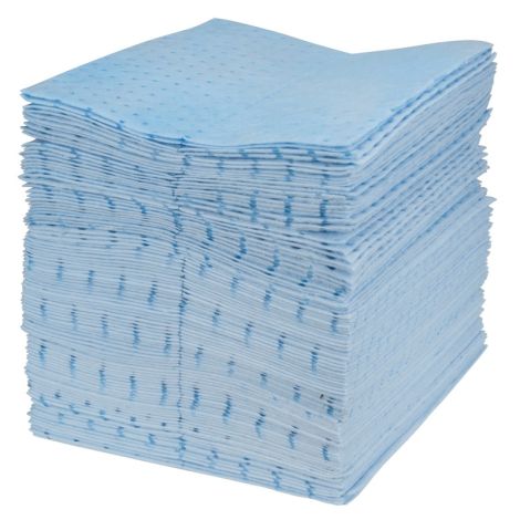 Blue Bonded Sorbent Pads, Oil Only, 15" x 17", 30 gal. Absorbency, Pack of 200