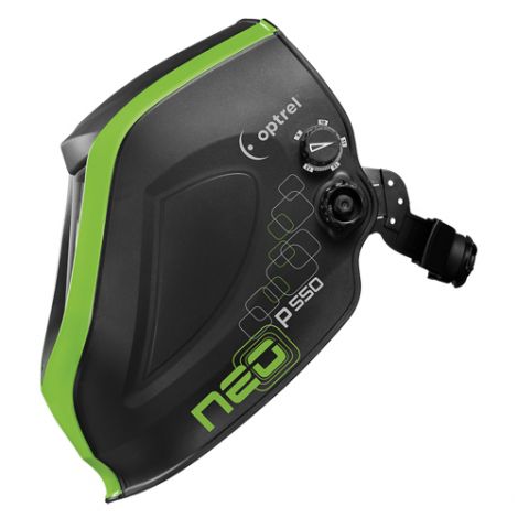 P550 Welding Helmet, 3.94"L x 1.97" W View Area, 4/9 - 13 Shade Range, Black/Green