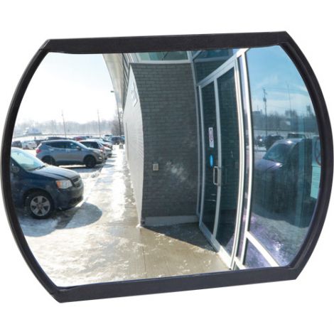 Roundtangular Convex Mirror with Bracket, 12" H x 18" W, Indoor/Outdoor Case Qty: 2