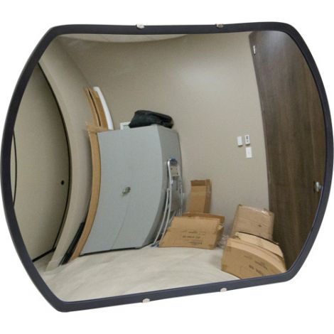 Roundtangular Convex Mirror with Bracket, 24" H x 36" W, Indoor/Outdoor