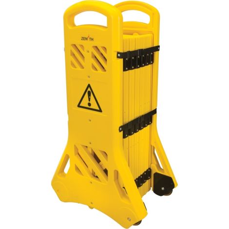 Portable Mobile Barrier, 40"H x 13'L, Yellow