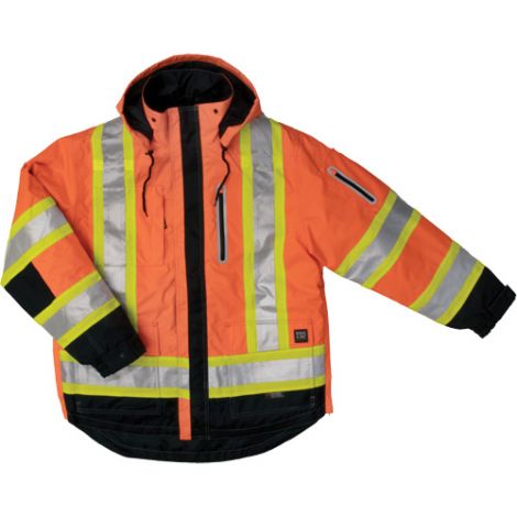 Ripstop 4-in-1 Safety Jacket, Polyester, High Visibility Orange, 4X-Large