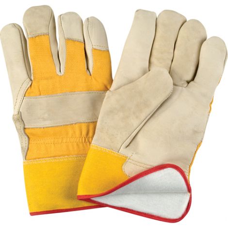 Grain Cowhide Fitters Foam Fleece Lined Gloves - Size: X- Large  - Case/Qty: 36 Pairs