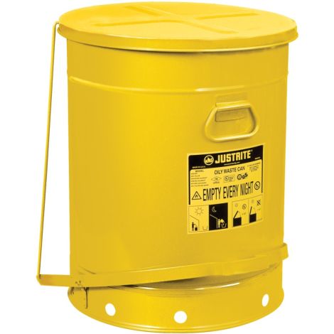 Oily Waste Cans, 21 US gal. Cap.,, Yellow, FM Approved/UL Listed