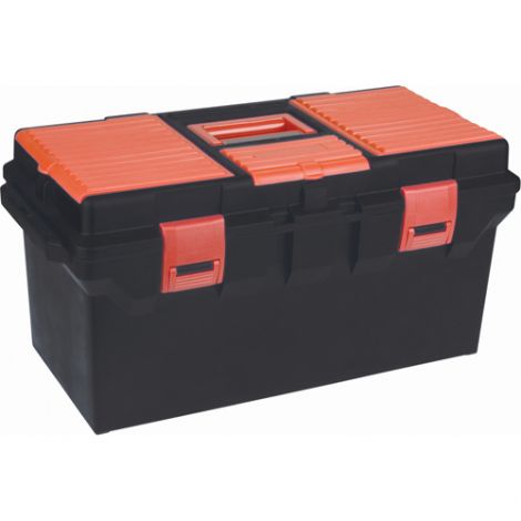 Plastic Tool Box - Overall Depth: 11" - Overall Height: 10-1/2" - Overall Width: 22" - Case/Qty: 3