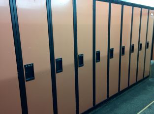 Used Lockers, Black/Orange , Excellent Condition, 15" x 21" x 72" 