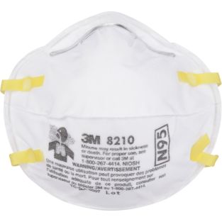 8210 N95 Particulate Respirators - Size: Standard - Case/Qty: 5 Boxes (100 Respirators)