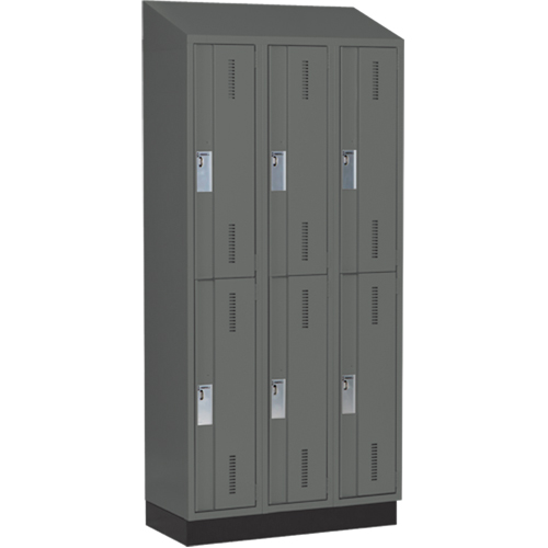 Concorde™ Heavy Duty Lockers, 6 Tier - Colour Charcoal