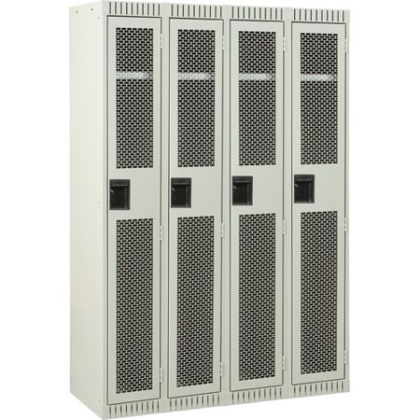 Assembled Clean Line™ Perforated Economy Lockers - Basic Style - No. of Tiers: 1 - Bank of: 4 - Ships Free