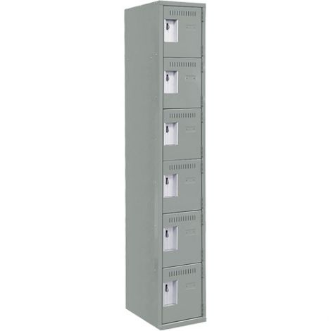 Assembled Lockerette Clean Line™ Economy Lockers - Basic Style - No. of Tiers: 6 - Bank of: 1 - Ships Free