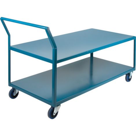 Heavy-Duty Low Profile Shop Carts - Shelf Size: 30"W x 72"D