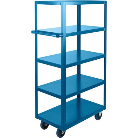 Heavy-Duty Shelf Carts - 61" Overall Height - Shelf Size: 24"W x 48"D - No. Shelves: 5