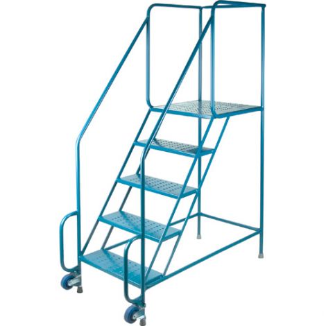 Tilt-N-Roll Ladders - Frame Material: Steel - No. of Steps: 6 - Platform Height: 56" - Platform Depth: 24"