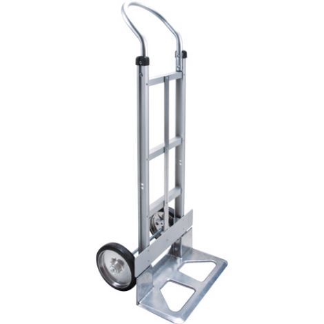 Aluminum Hand Truck - Handle Type: Continuous Handle - Nose Plate: 18"W x 7 1/2"D - Wheel Material: Mold on Rubber