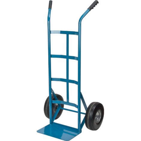 Flat Free Wheel Hand Truck (Steel) - Handle Type: Dual Handle -Nose Plate Dimension: 14"W x 9"D 