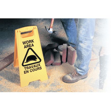 Bilingual Safety Signs - Legend: Work Area - Travaux en Cours
