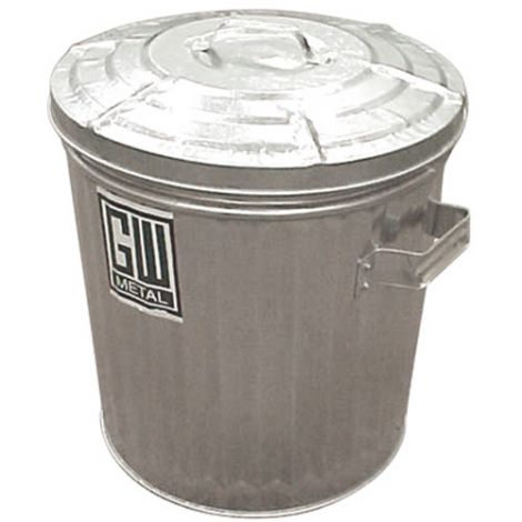 Galvanized Garbage Cans Capacity: 11 US gal. - Heavy Duty