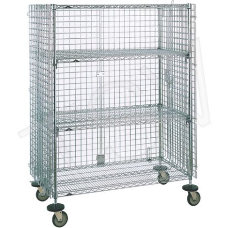Security Carts - Mobile - No. of Shelves: 5 - Overall Dim.: 21.5"D x 38.5"W x 68-1/2"H
