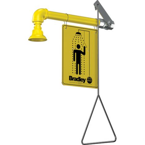 Horizontal Supply Emergency Shower Stations - Coverage Area: Full Body - Installation Type: Wall-Mount