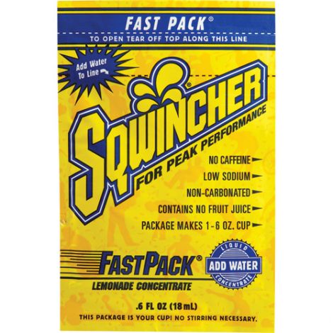 Sqwincher® Fast Pack® Convenient Single Servings! - Flavour: Lemonade - Servings/Package: 200 - 4 packs of 50