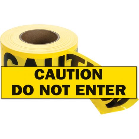 Barricade Tape - Colour: Black on Yellow - CAUTION DO NOT ENTER - Case/Qty: 12 Rolls