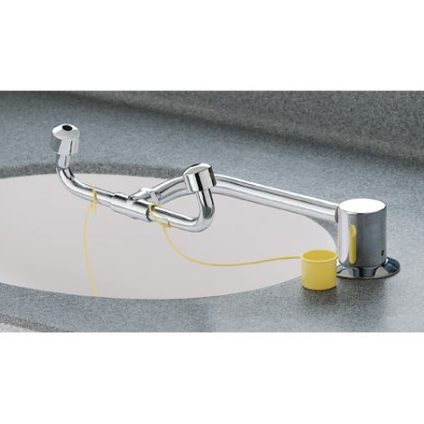 Swing-Activated Eyewash Station - Coverage Area: Eye - Installation Type: Counter-Mount - Bowl Material: None