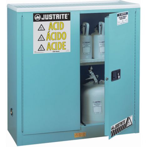 Sure-Grip® Ex Acid/Corrosive Storage Cabinets - Capacity: 30 gal. - Width: 43" - Depth: 18" - Height: 44"