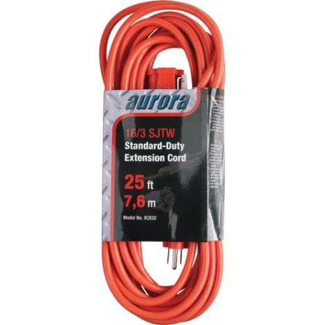 Indoor/Outdoor Standard-Duty Extension Cords - Length: 25' - Case/Qty: 6