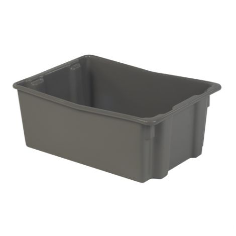 Polylewton Stack-N-Nest® Containers - Grey - O.D. Top: 26.1"L x 18.7"W - Case/Qty: 4