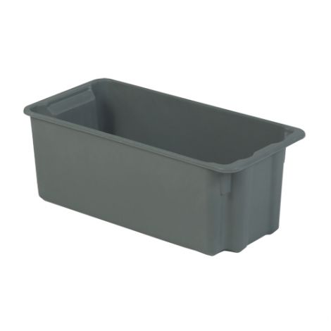 Stack-N-Nest® Plexton Containers - 9"H x 24.1"D x 11.4"W - Colour: Grey - Case Qty: 4