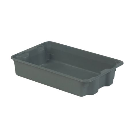 Stack-N-Nest® Plexton Containers - 5.1"H x 24.3"D x 14.8"L - Colour: Grey - Case Qty: 4